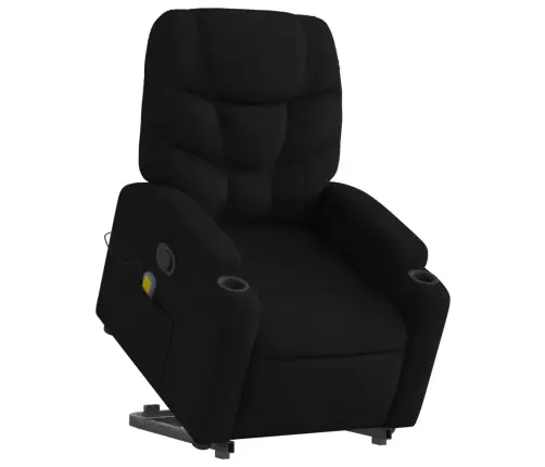 Masāžas Krēsls, Paceļams, Atgāžams, Melns Audums Vidaxl