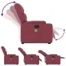 Masāžas Krēsls, Paceļams, Atgāžams, Vīnsarkans Audums Vidaxl
