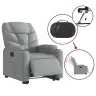 Elektrisks Atpūtas Krēsls Paceļams/Atgāžams Gaiši Pelēks Audums Vidaxl