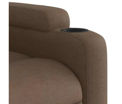 Elektrisks Atpūtas Krēsls, Paceļams, Atgāžams, Brūns Audums Vidaxl