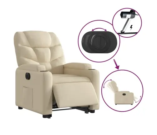 Elektriline Püstitõusmist Toetav Tugitool, Kreemjas, Kangas