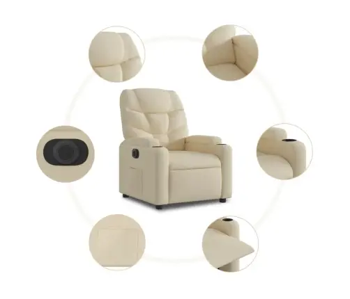 Elektriline Püstitõusmist Toetav Tugitool, Kreemjas, Kangas