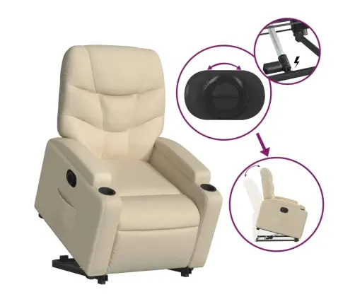 Elektriline Püstitõusmist Toetav Tugitool, Kreemjas, Kangas