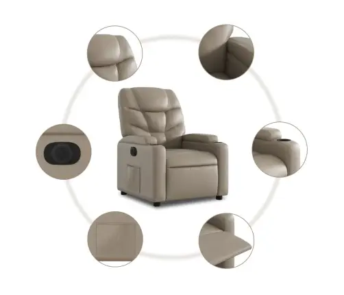 Elektriline Tugitool, Cappuccino, Kunstnahk