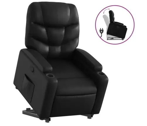 Paceļams Atpūtas Krēsls, Melna Mākslīgā Āda Vidaxl