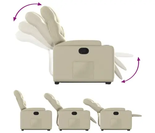 Paceļams Atpūtas Krēsls, Krēmkrāsas Mākslīgā Āda Vidaxl