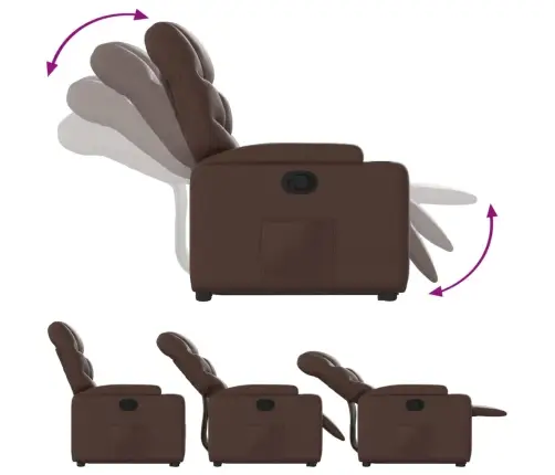 Atpūtas Krēsls, Paceļams, Atgāžams, Brūna Mākslīgā Āda Vidaxl