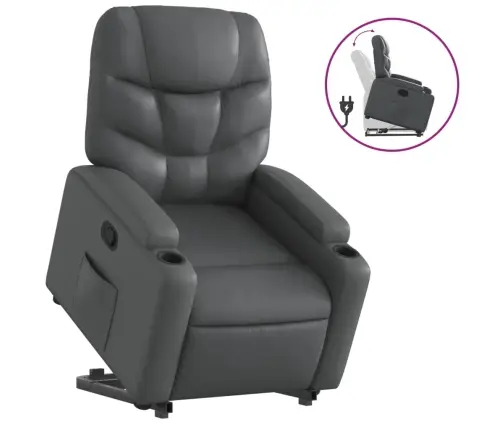 Atpūtas Krēsls, Paceļams, Atgāžams, Pelēka Mākslīgā Āda Vidaxl