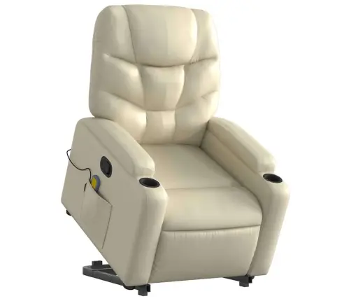 Masāžas Krēsls, Paceļams, Atgāžams, Krēmkrāsas Mākslīgā Āda Vidaxl Masāžas Krēsls, Paceļams, Atgāžams, Krēmkrāsas Mākslīgā Āda Vidaxl