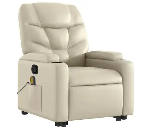 Masāžas Krēsls, Paceļams, Atgāžams, Krēmkrāsas Mākslīgā Āda Vidaxl Masāžas Krēsls, Paceļams, Atgāžams, Krēmkrāsas Mākslīgā Āda Vidaxl