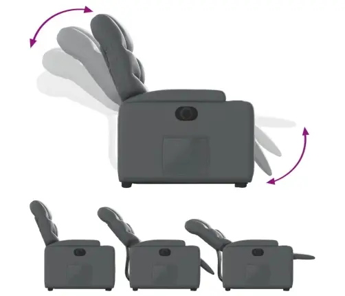 Elektrisks Atpūtas Krēsls, Paceļams, Pelēka Mākslīgā Āda Vidaxl