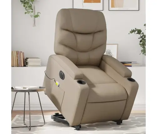 Atsistojantis Masažinis Krėslas, Kapučino, Dirbtinė Oda