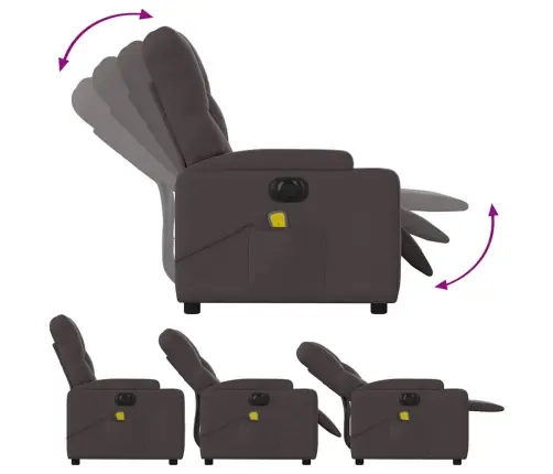 Elektrisks Masāžas Krēsls, Atgāžams, Tumši Brūns Audums Vidaxl