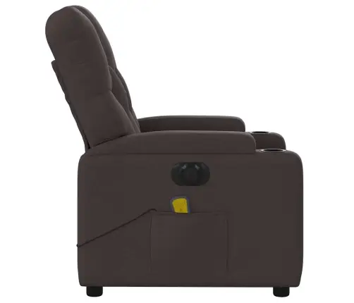 Elektrisks Masāžas Krēsls, Atgāžams, Tumši Brūns Audums Vidaxl