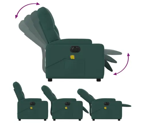 Elektrinis Masažinis Krėslas, Tamsiai Žalias, Audinys Elektrinis Masažinis Krėslas, Tamsiai Žalias, Audinys