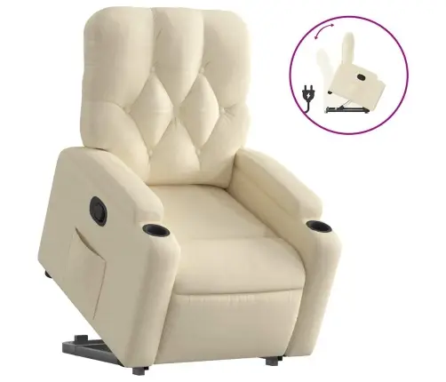 Atsistojantis Atlošiamas Krėslas, Kreminės Spalvos, Audinys