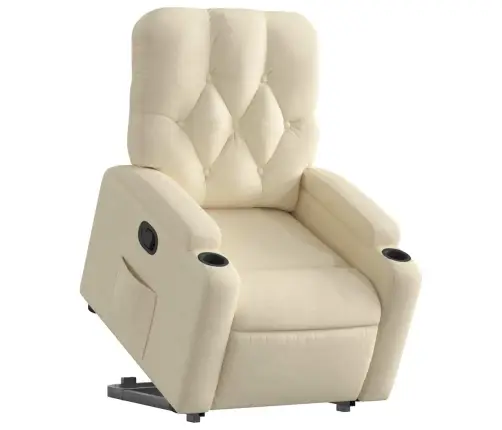 Atsistojantis Atlošiamas Krėslas, Kreminės Spalvos, Audinys