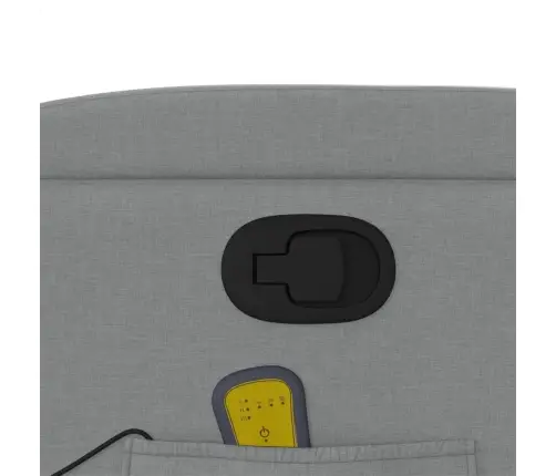 Masāžas Krēsls, Paceļams, Atgāžams, Gaiši Pelēks Audums Vidaxl