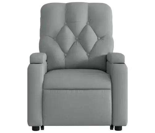 Masāžas Krēsls, Paceļams, Atgāžams, Gaiši Pelēks Audums Vidaxl