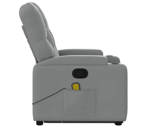 Masāžas Krēsls, Paceļams, Atgāžams, Gaiši Pelēks Audums Vidaxl