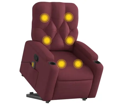 Püsti Tõusmist Toetav Massaažitool, Veinipunane, Kangas