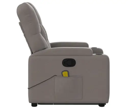 Masāžas Krēsls, Paceļams, Pelēkbrūns Audums Vidaxl