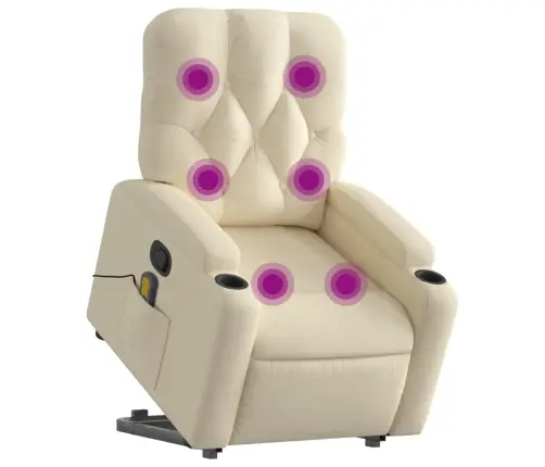 Masāžas Krēsls, Paceļams, Atgāžams, Krēmkrāsas Audums Vidaxl Masāžas Krēsls, Paceļams, Atgāžams, Krēmkrāsas Audums Vidaxl
