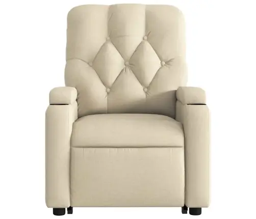 Elektrinis Atsistojantis Atlošiamas Krėslas, Kreminis, Audinys