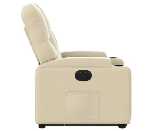 Elektrinis Atsistojantis Atlošiamas Krėslas, Kreminis, Audinys