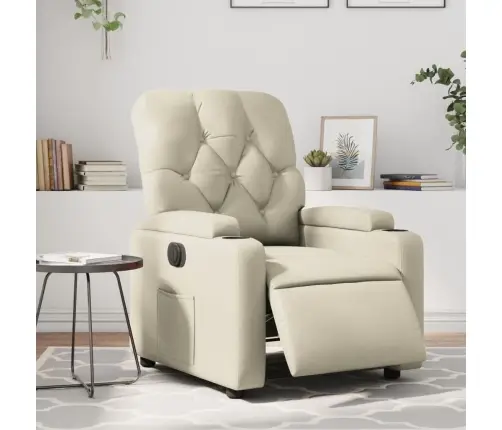 Elektrinis Atlošiamas Krėslas, Kreminės Spalvos, Dirbtinė Oda Elektrinis Atlošiamas Krėslas, Kreminės Spalvos, Dirbtinė Oda