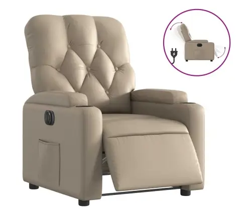 Elektrinis Atlošiamas Krėslas, Kapučino Spalvos, Dirbtinė Oda