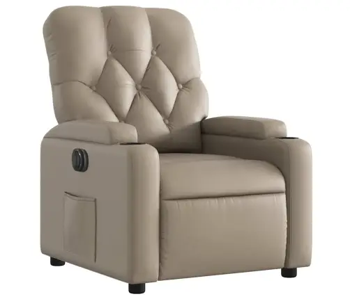 Elektrinis Atlošiamas Krėslas, Kapučino Spalvos, Dirbtinė Oda