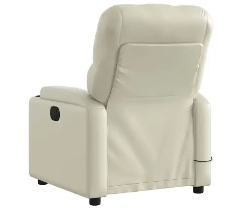 Elektrisks Masāžas Krēsls, Atgāžams, Krēmkrāsas Mākslīgā Āda Vidaxl