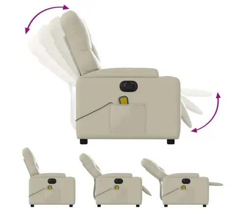 Elektrisks Masāžas Krēsls, Atgāžams, Krēmkrāsas Mākslīgā Āda Vidaxl