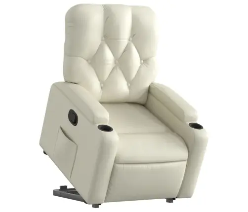 Atsistojantis Atlošiamas Krėslas, Kreminis, Dirbtinė Oda