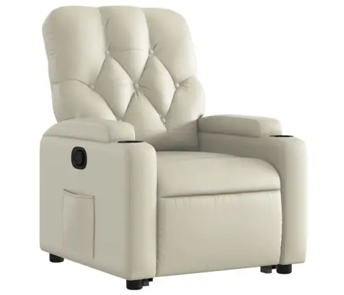 Atsistojantis Atlošiamas Krėslas, Kreminis, Dirbtinė Oda