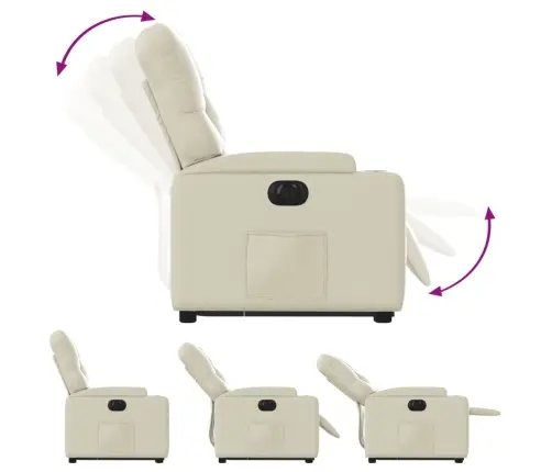Elektrisks Atpūtas Krēsls, Paceļams, Krēmkrāsas Mākslīgā Āda Vidaxl