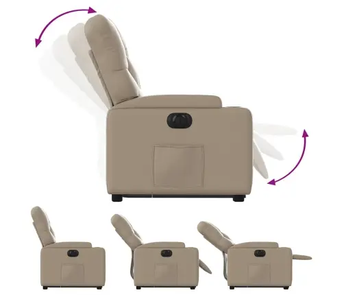 Elektrisks Atpūtas Krēsls Paceļams Kapučīno Krāsas Mākslīgā Āda Vidaxl