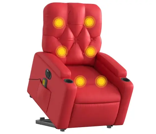 Elektriline Püstitõusmist Toetav Massaažitool, Punane,Kunstnahk