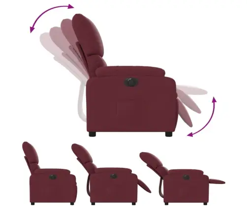 Elektrisks Atpūtas Krēsls, Atgāžams, Vīnsarkans Audums Vidaxl