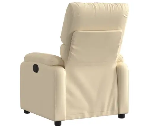 Elektrisks Atpūtas Krēsls, Atgāžams, Krēmkrāsas Audums Vidaxl