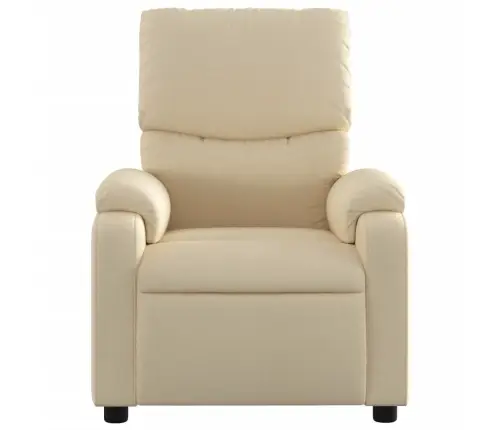 Elektrisks Atpūtas Krēsls, Atgāžams, Krēmkrāsas Audums Vidaxl