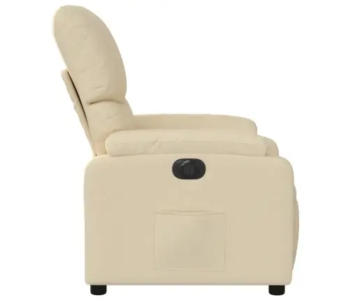 Elektrisks Atpūtas Krēsls, Atgāžams, Krēmkrāsas Audums Vidaxl