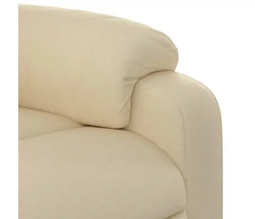 Elektrisks Atpūtas Krēsls, Atgāžams, Krēmkrāsas Audums Vidaxl