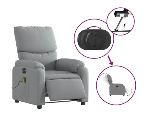 Elektrinis Masažinis Krėslas, Šviesiai Pilkas, Audinys