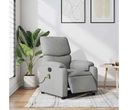 Elektrinis Masažinis Krėslas, Šviesiai Pilkas, Audinys