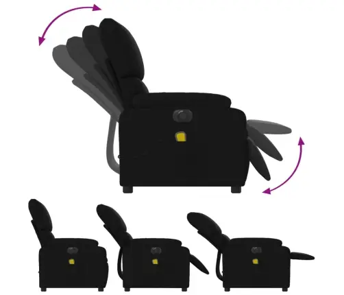 Elektrinis Atlošiamas Masažinis Krėslas, Juodas, Audinys