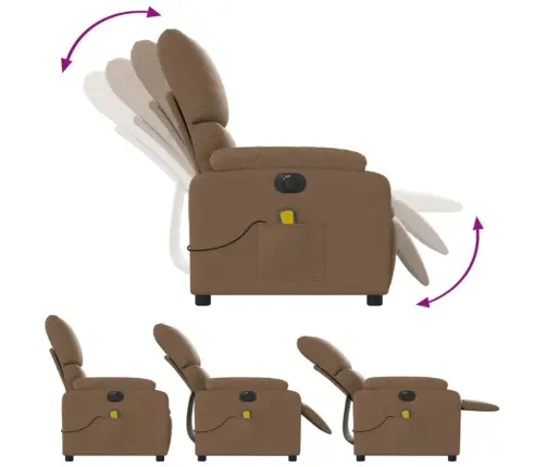 Elektrisks Masāžas Krēsls, Atgāžams, Brūns Audums Vidaxl Elektrisks Masāžas Krēsls, Atgāžams, Brūns Audums Vidaxl