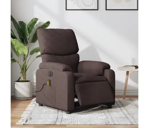 Elektrisks Masāžas Krēsls, Atgāžams, Tumši Brūns Audums Vidaxl Elektrisks Masāžas Krēsls, Atgāžams, Tumši Brūns Audums Vidaxl