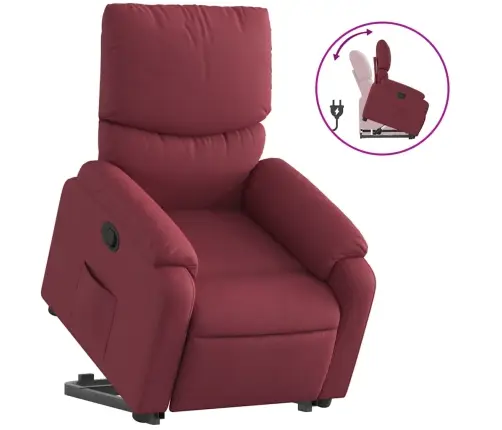 Atpūtas Krēsls, Paceļams, Atgāžams, Vīnsarkans Audums Vidaxl